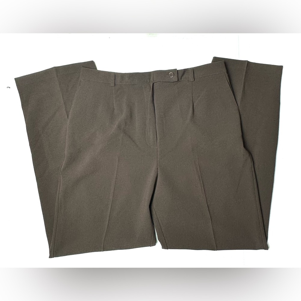 Vintage Tradition Womens 14 Dark Brown Dress Pants Pleated Straight Leg 80s 90s‎